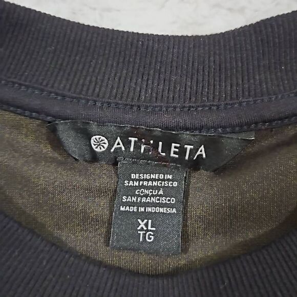 Athleta Black Retroplush Velvet Crewneck Black Womens Size XL #466916 - Picture 2 of 8